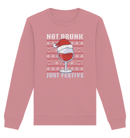Not drunk, just festive - Weihnachtsmotiv - Organic Basic Unisex Sweatshirt Canyon Pink / XS