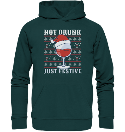 Not drunk, just festive - Weihnachtsmotiv - Organic Hoodie Glazed Green / XS