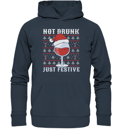 Not drunk, just festive - Weihnachtsmotiv - Organic Hoodie India Ink Grey / XS