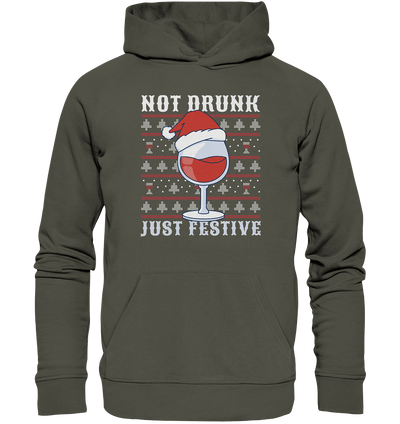 Not drunk, just festive - Weihnachtsmotiv - Organic Hoodie Khaki / XS