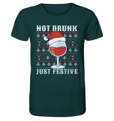 Not drunk, just festive - Weihnachtsmotiv - Organic Shirt Glazed Green / XS