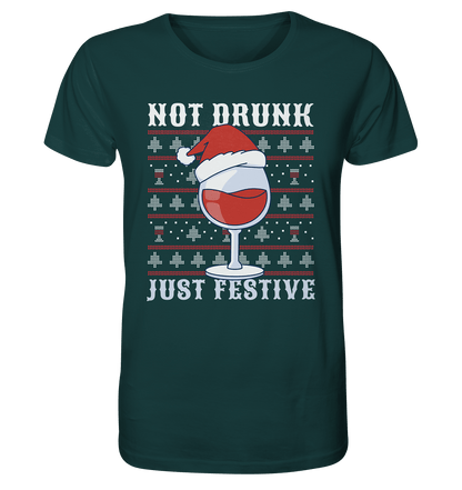 Not drunk, just festive - Weihnachtsmotiv - Organic Shirt Glazed Green / XS