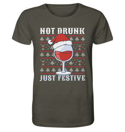 Not drunk, just festive - Weihnachtsmotiv - Organic Shirt Khaki / XS