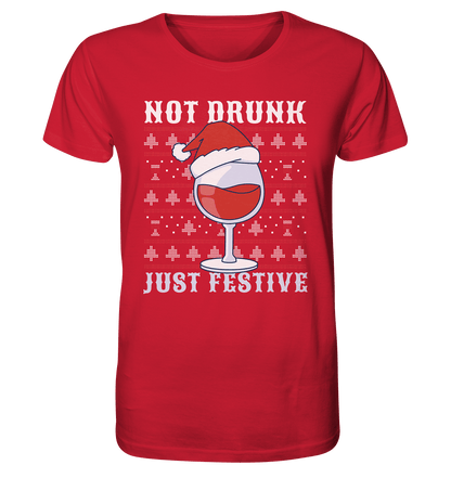 Not drunk, just festive - Weihnachtsmotiv - Organic Shirt Red / XS