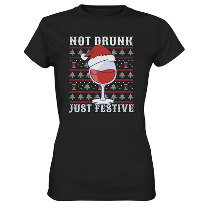 Not drunk, just festive - Weinliebhaber - Ladies Premium Shirt Black / XS