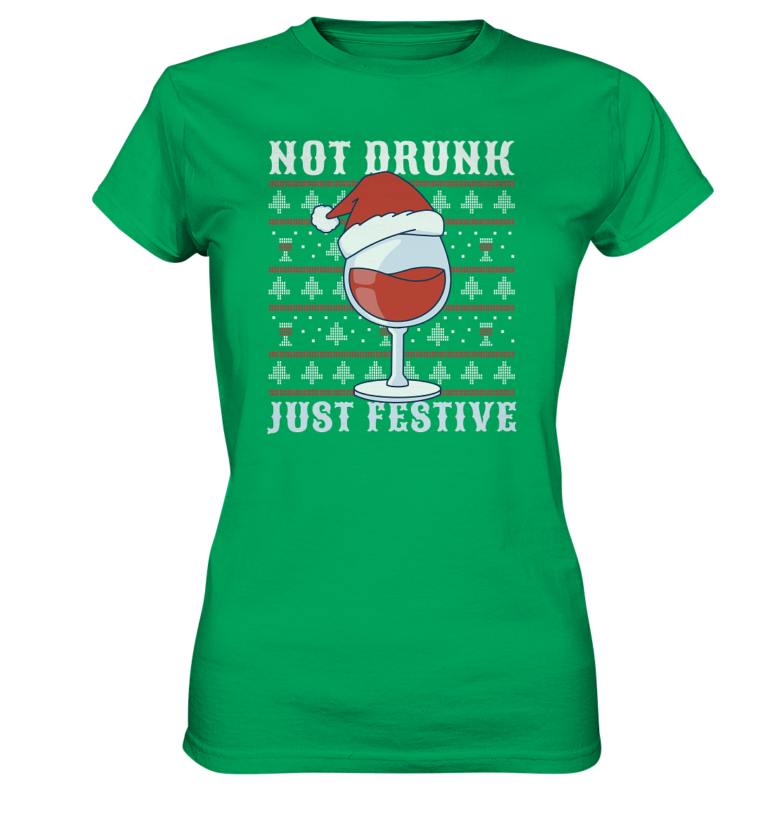 Not drunk, just festive - Weinliebhaber - Ladies Premium Shirt Kelly Green / XS