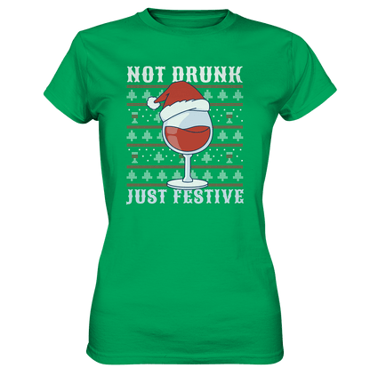 Not drunk, just festive - Weinliebhaber - Ladies Premium Shirt Kelly Green / XS