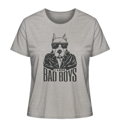 Pitbull - I love bad boys - Ladies Organic Shirt Heather Grey / XS