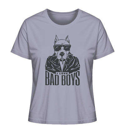 Pitbull - I love bad boys - Ladies Organic Shirt Lavender / XS