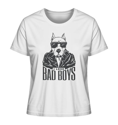 Pitbull - I love bad boys - Ladies Organic Shirt White / XS