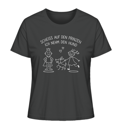 Scheiss auf den Prinzen ich nehm den Hund - Ladies Organic Shirt Anthracite / XS