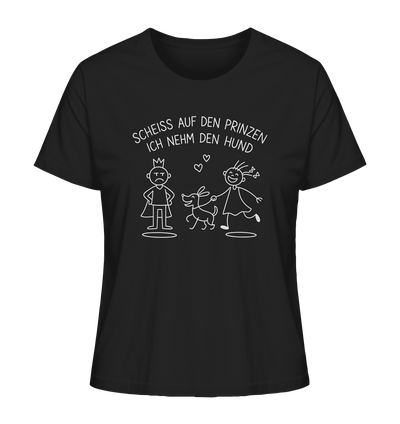 Scheiss auf den Prinzen ich nehm den Hund - Ladies Organic Shirt Black / XS