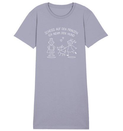 Scheiss auf den Prinzen ich nehm den Hund - Ladies Organic Shirt Dress Lavender / XS
