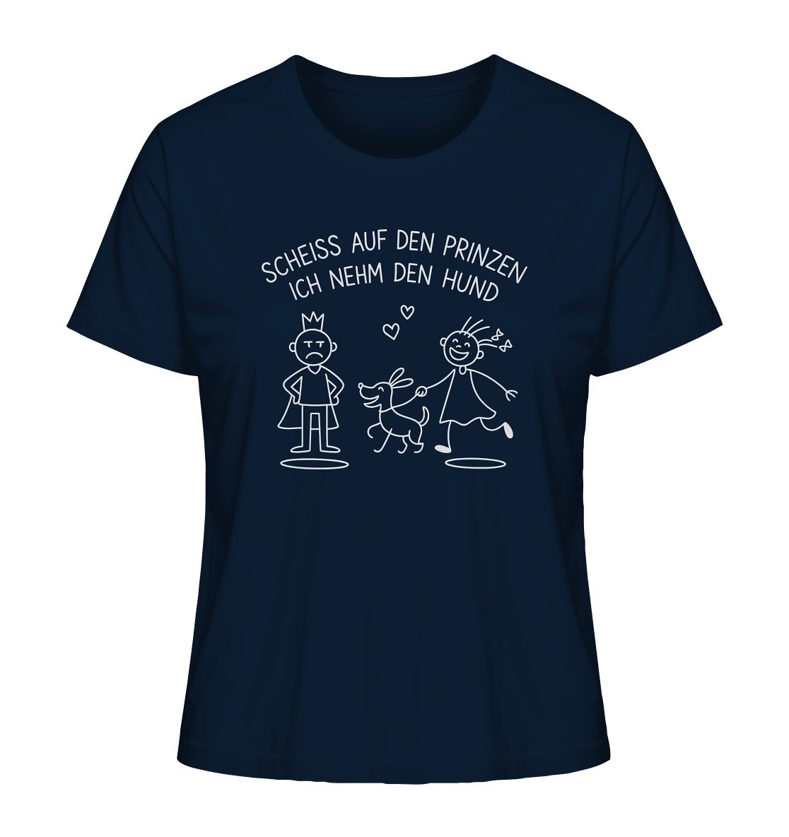 Scheiss auf den Prinzen ich nehm den Hund - Ladies Organic Shirt French Navy / XS