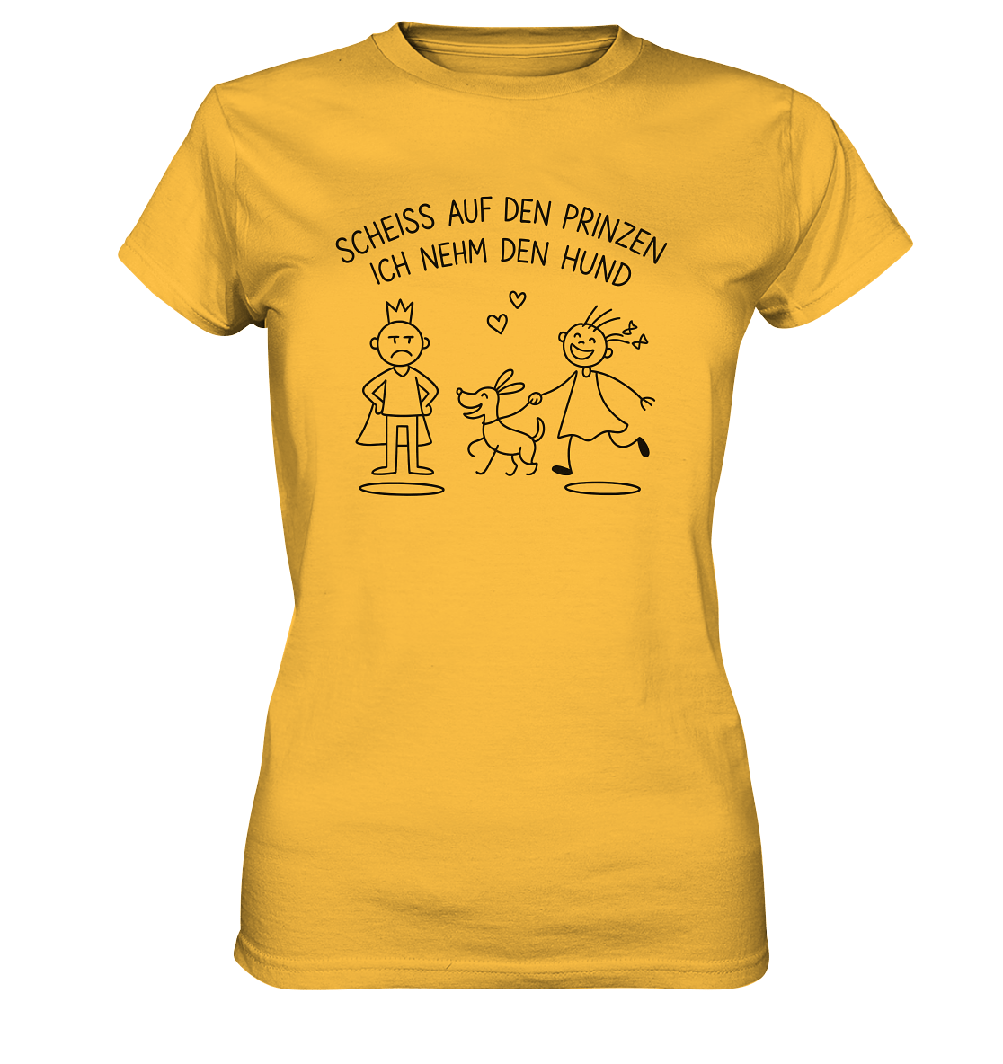 Scheiss auf den Prinzen ich nehm den Hund - Ladies Premium Shirt Gold / XS