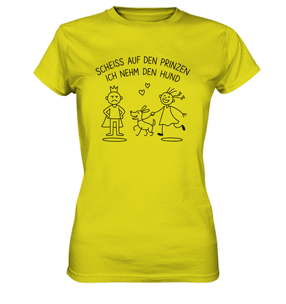 Scheiss auf den Prinzen ich nehm den Hund - Ladies Premium Shirt Pixel Lime / XS