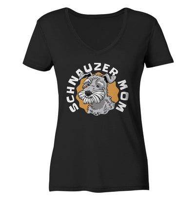 Schnauzer Mom - Ladies V-Neck Shirt Black / XS