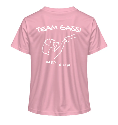 Team Gassi (Rückendruck) - Personalisierbar - Ladies Organic Shirt Cotton Pink / XS