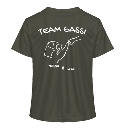 Team Gassi (Rückendruck) - Personalisierbar - Ladies Organic Shirt Khaki / XS