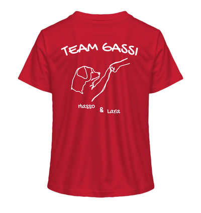 Team Gassi (Rückendruck) - Personalisierbar - Ladies Organic Shirt Red / XS