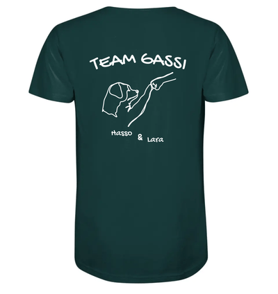 Team Gassi (Rückendruck) - personalisiert (inkl. mit/ohne Hundename) - Organic Shirt Glazed Green / XS