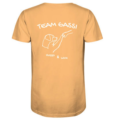 Team Gassi (Rückendruck) - personalisiert (inkl. mit/ohne Hundename) - Organic Shirt Nispero / XS