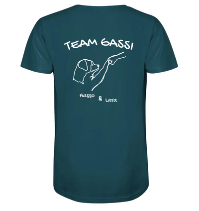 Team Gassi (Rückendruck) - personalisiert (inkl. mit/ohne Hundename) - Organic Shirt Stargazer / XS