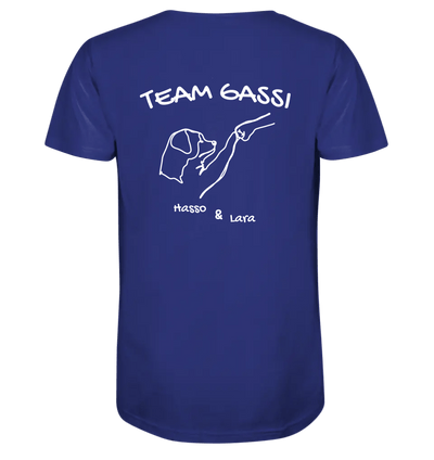 Team Gassi (Rückendruck) - personalisiert (inkl. mit/ohne Hundename) - Organic Shirt Worker Blue / XS