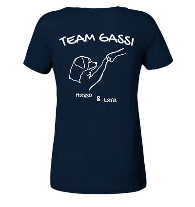 Team Gassi (Rückendruck) - personalisiert - Ladies V-Neck Shirt