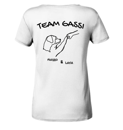 Team Gassi (Rückendruck) - personalisiert - Ladies V-Neck Shirt