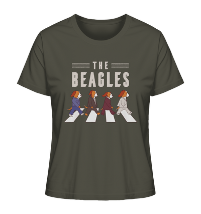 The Beagles - Coole Beagle-Hunde on the walk - Ladies Organic Shirt Khaki / XS