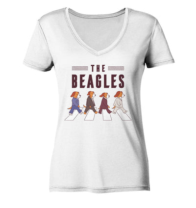 The Beagles - Coole Beagle-Hunde on the walk - Ladies V-Neck Shirt White / XS