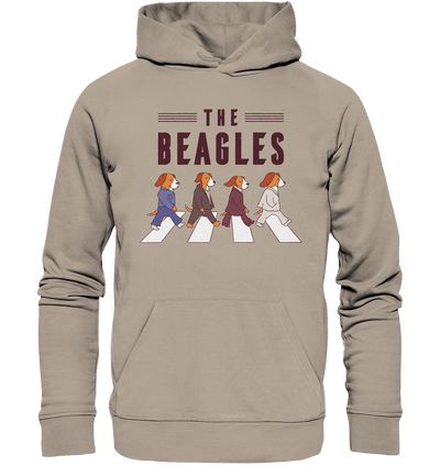 The Beagles - Coole Beagle-Hunde on the walk - Organic Hoodie Desert Dust / XS