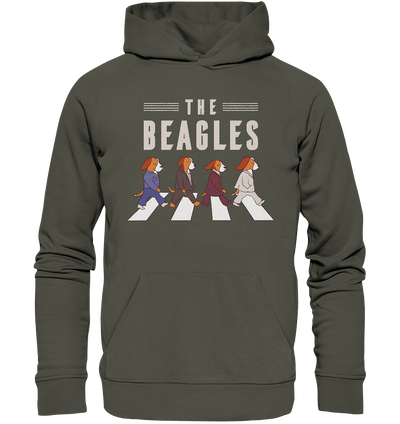 The Beagles - Coole Beagle-Hunde on the walk - Organic Hoodie Khaki / XS