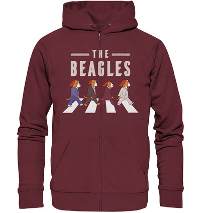 The Beagles - Coole Beagle-Hunde on the walk - Organic Zipper Burgundy / S