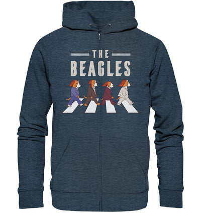 The Beagles - Coole Beagle-Hunde on the walk - Organic Zipper Dark Heather Blue / S