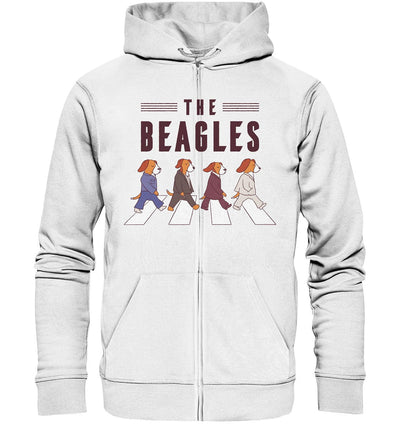 The Beagles - Coole Beagle-Hunde on the walk - Organic Zipper White / S