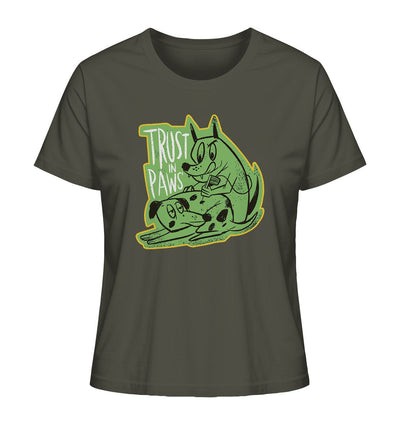 Trust in Paws - Tattooing Dogs - Ladies Organic Shirt Khaki / XS