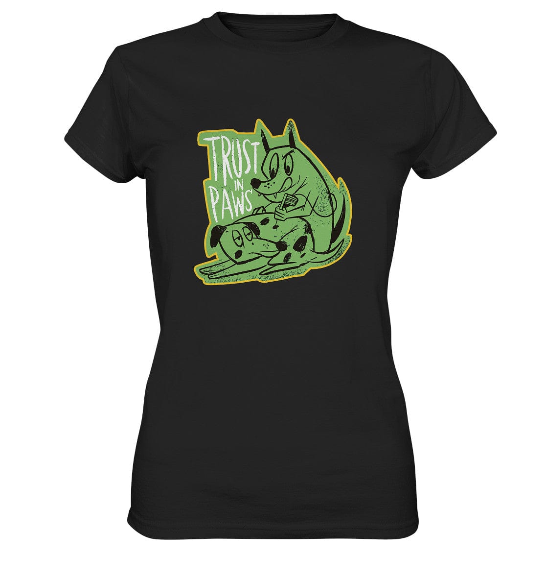 Trust in Paws - Tattooing Dogs - Ladies Premium Shirt Black / XS