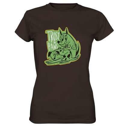Trust in Paws - Tattooing Dogs - Ladies Premium Shirt Brown / XS