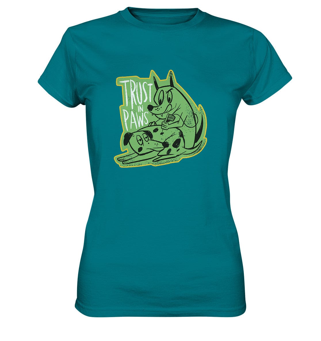 Trust in Paws - Tattooing Dogs - Ladies Premium Shirt Diva Blue / XS