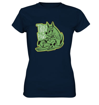 Trust in Paws - Tattooing Dogs - Ladies Premium Shirt Navy / XS