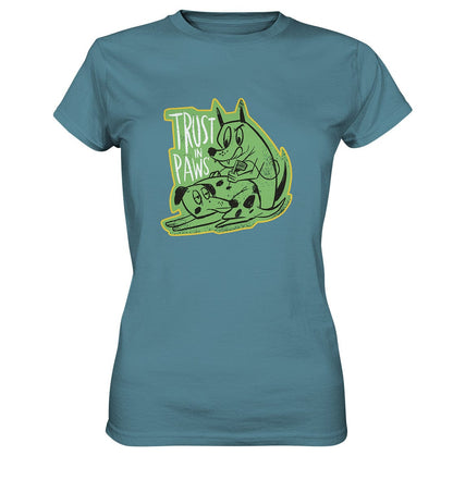 Trust in Paws - Tattooing Dogs - Ladies Premium Shirt Stone Blue / XS