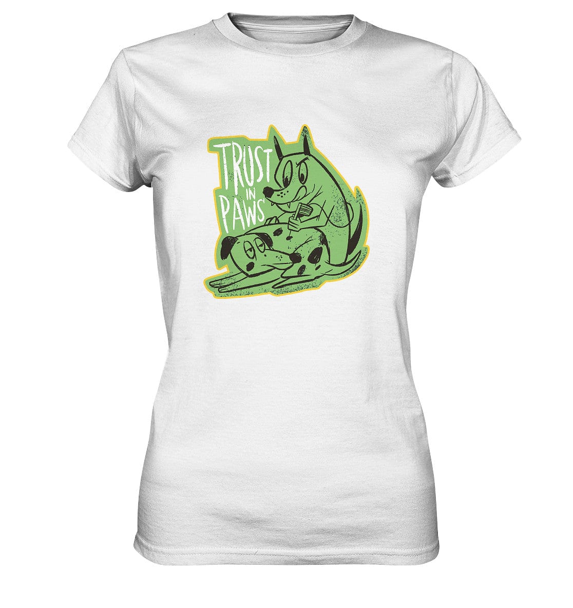 Trust in Paws - Tattooing Dogs - Ladies Premium Shirt White / XS