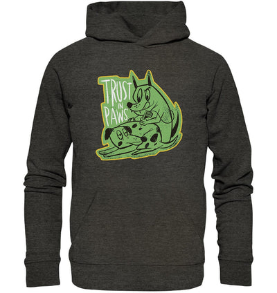 Trust in Paws - Tattooing Dogs - Organic Hoodie Dark Heather Grey / XS