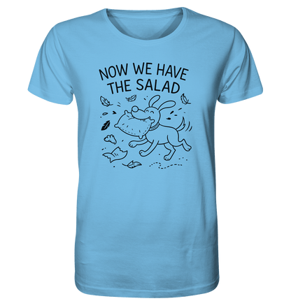 Unisex Bio Shirt – Now we have the salad – Hund & Chaos auf deinem Shirt Aqua Blue / XS