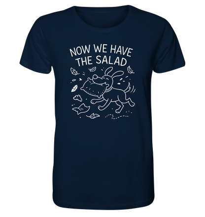 Unisex Bio Shirt – Now we have the salad – Hund & Chaos auf deinem Shirt French Navy / XS