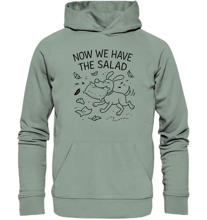 Unisex Organic Hoodie – Now we have the salad – Hund & Chaos auf deinem Shirt Aloe / XS
