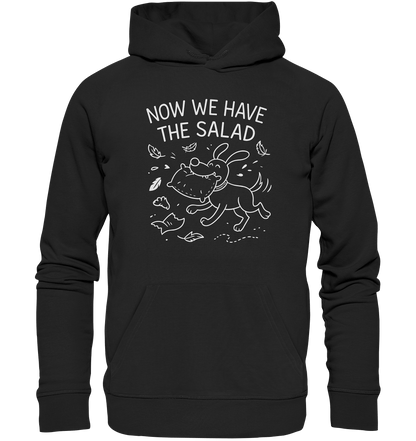 Unisex Organic Hoodie – Now we have the salad – Hund & Chaos auf deinem Shirt Black / XS