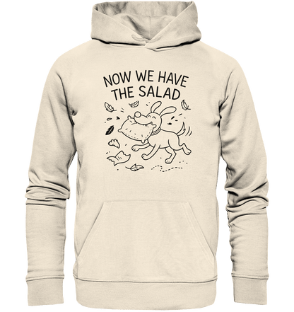 Unisex Organic Hoodie – Now we have the salad – Hund & Chaos auf deinem Shirt Natural Raw / XS